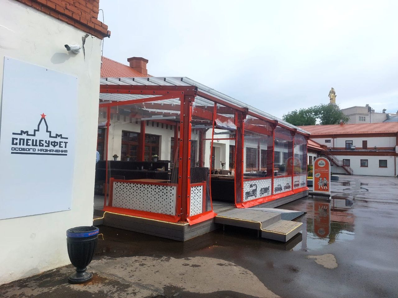 ПВХ шторы для летней террасы кафе в Гороховце